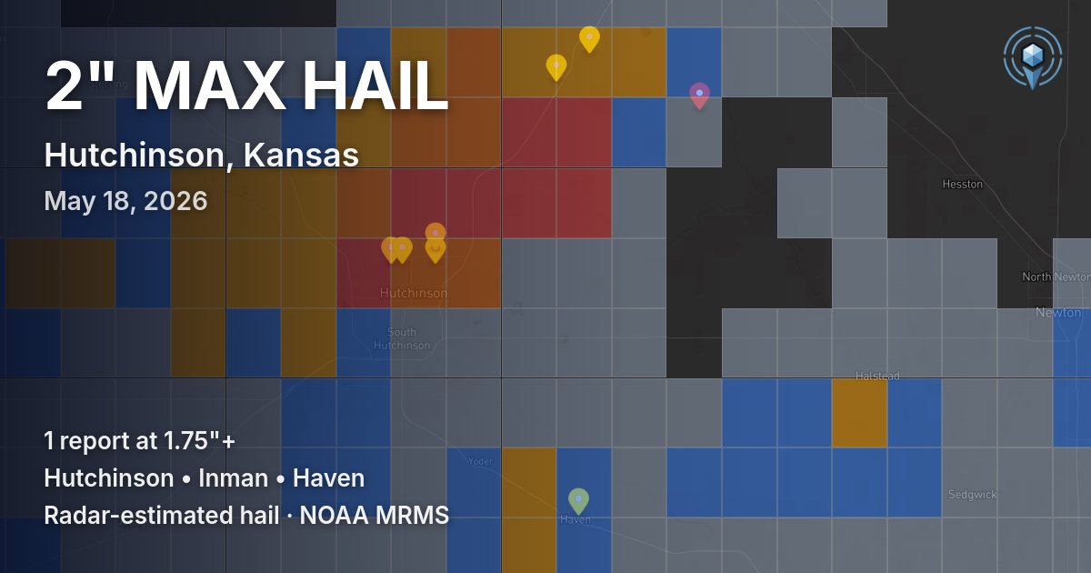 Affected area preview for Hutchinson, KS