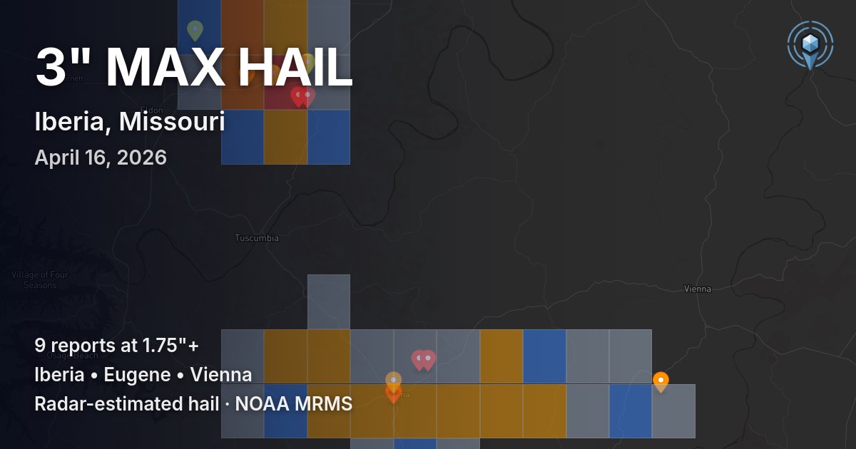 Affected area preview for Iberia, MO