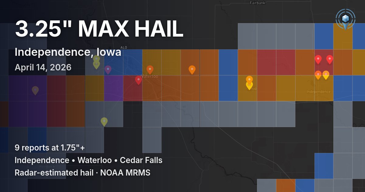 Affected area preview for Independence, IA