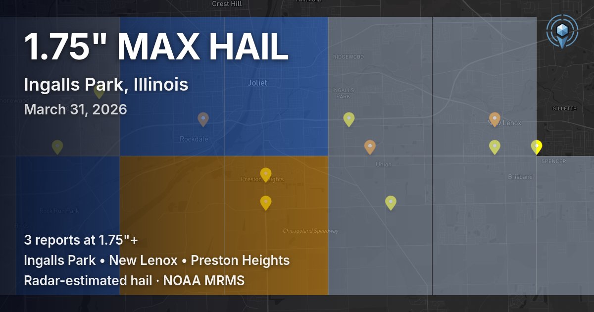 Affected area preview for Ingalls Park, IL
