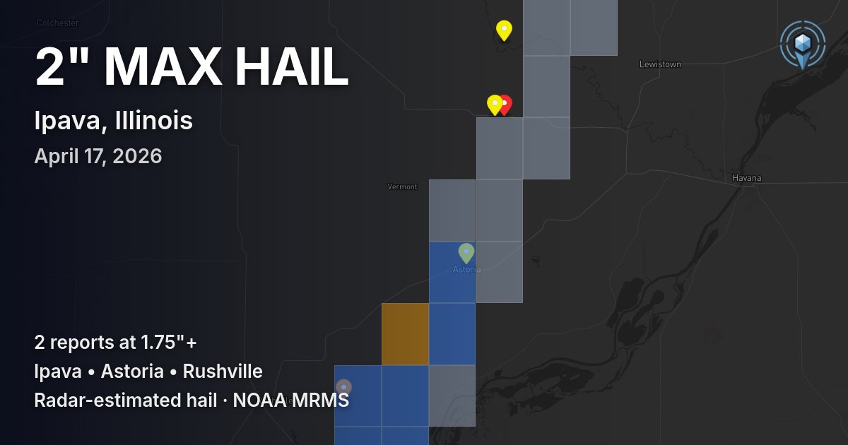 Affected area preview for Ipava, IL