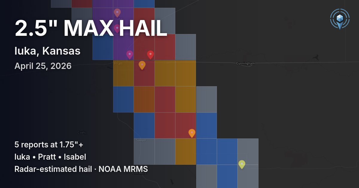 Affected area preview for Iuka, KS