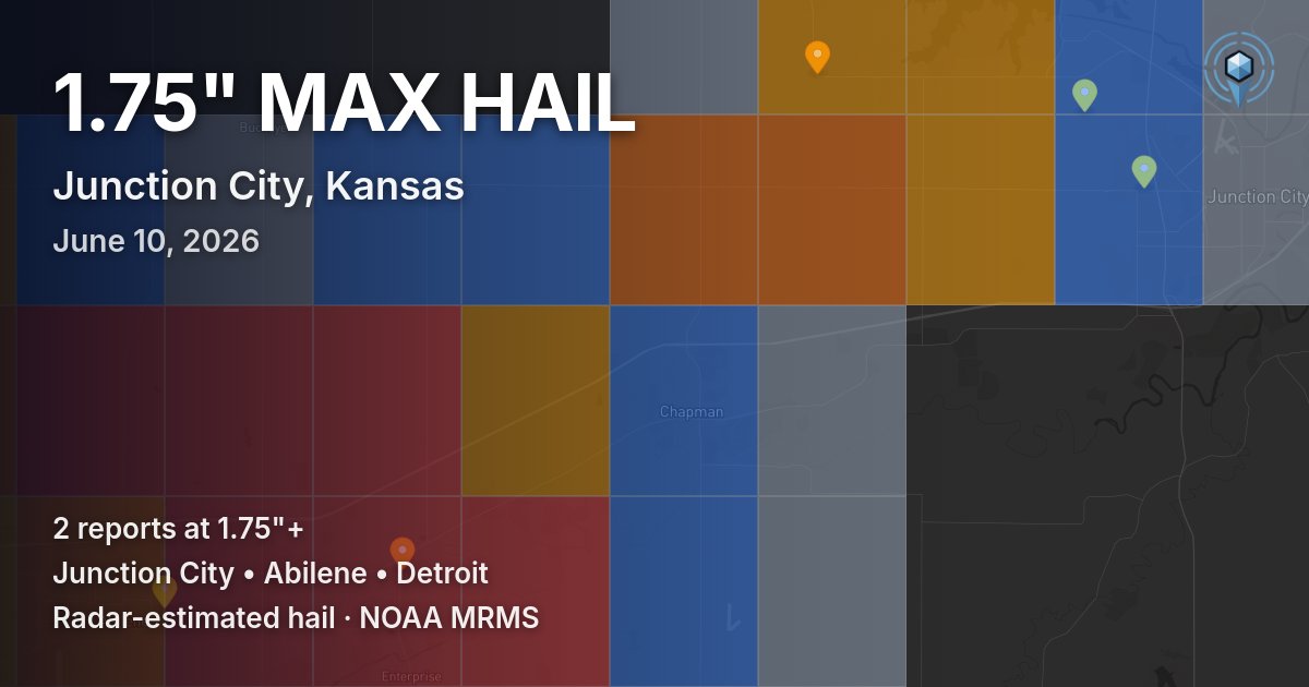Affected area preview for Junction City, KS