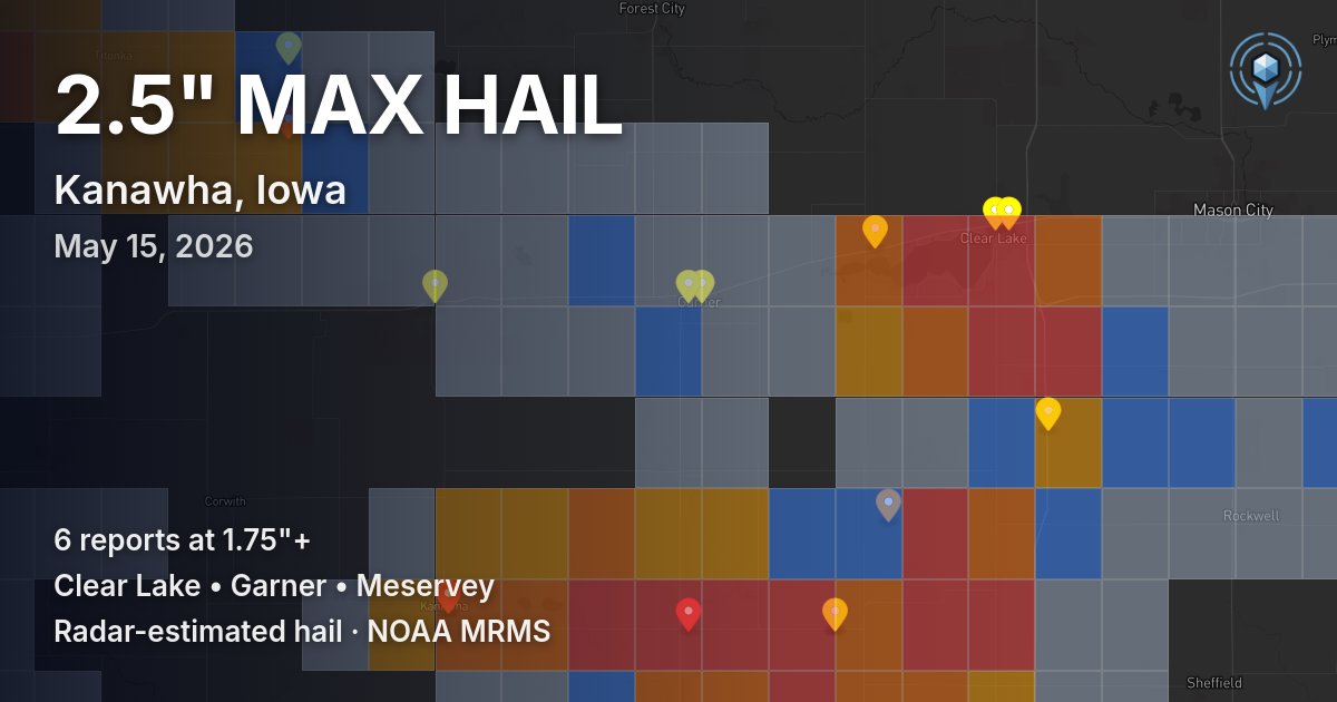 Affected area preview for Kanawha, IA