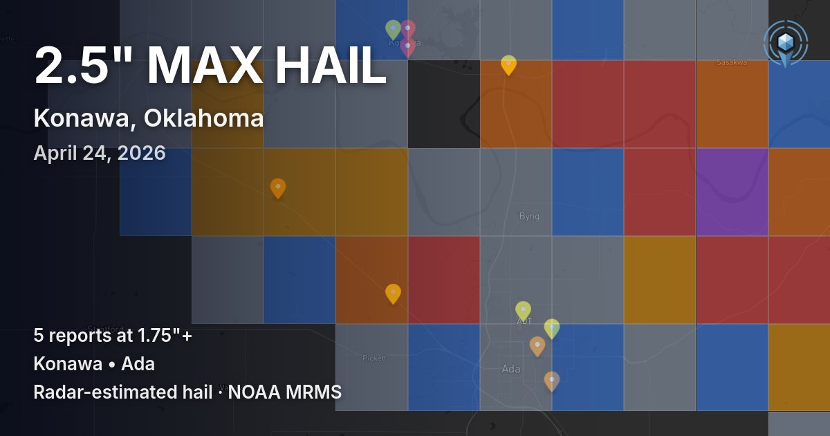 Affected area preview for Konawa, OK