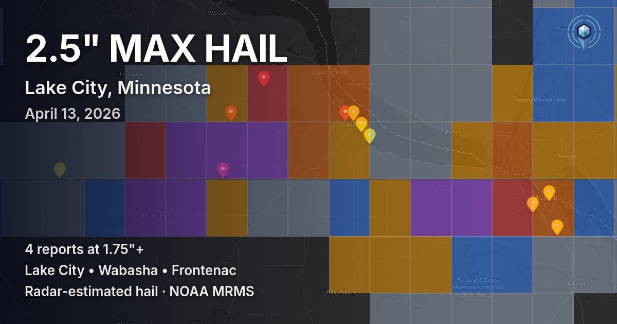 Affected area preview for Lake City, MN