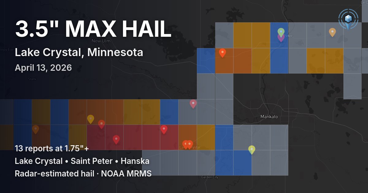 Affected area preview for Lake Crystal, MN