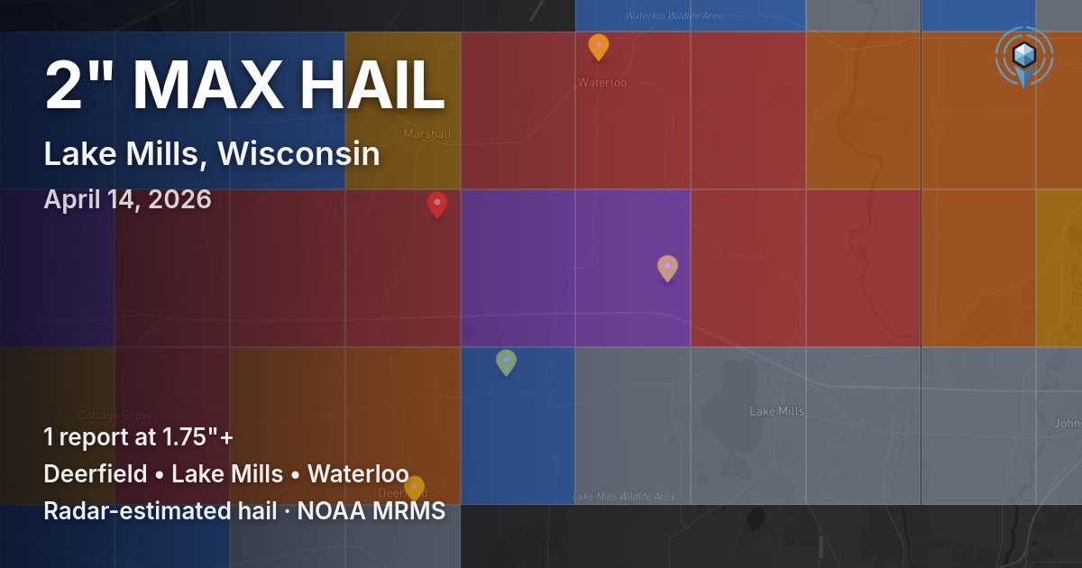 Affected area preview for Lake Mills, WI