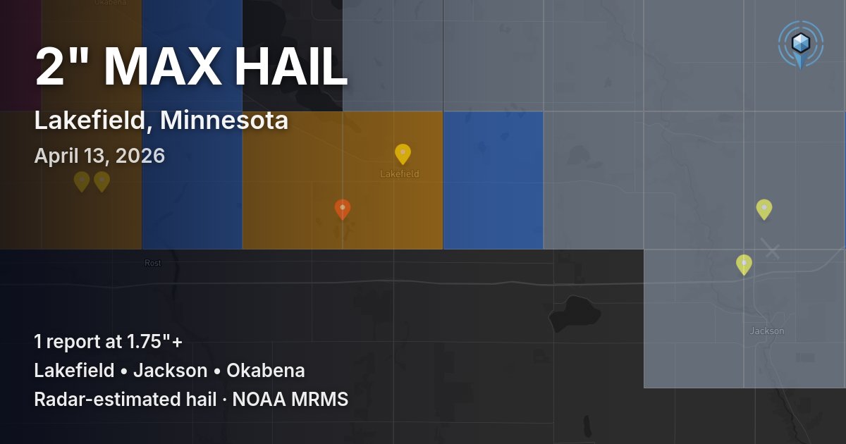 Affected area preview for Lakefield, MN