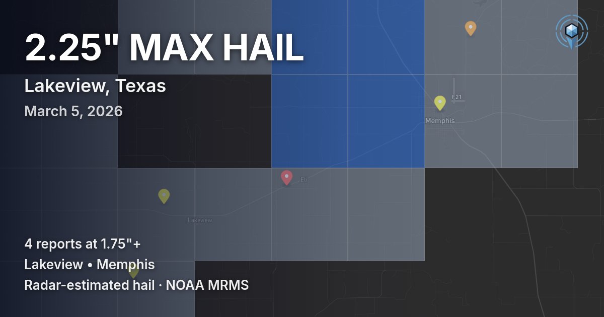 Affected area preview for Lakeview, TX
