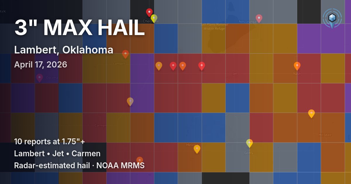 Affected area preview for Lambert, OK