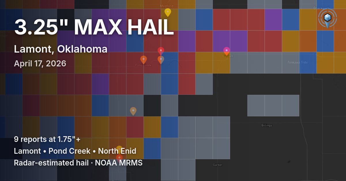 Affected area preview for Lamont, OK
