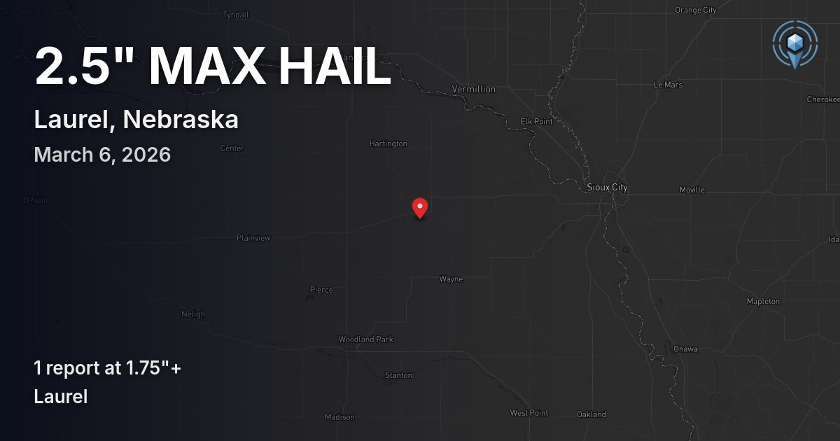Affected area preview for Laurel, NE