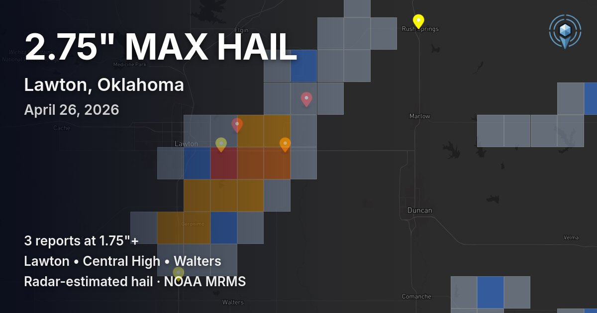 Affected area preview for Lawton, OK