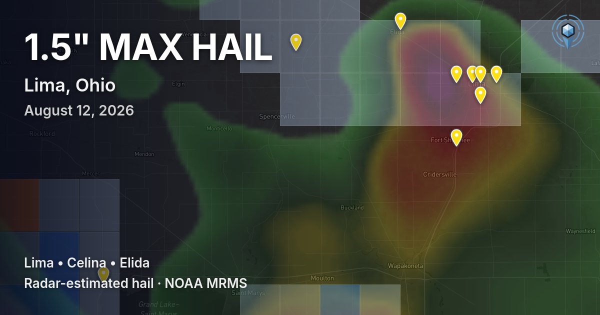 Affected area preview for Lima, OH