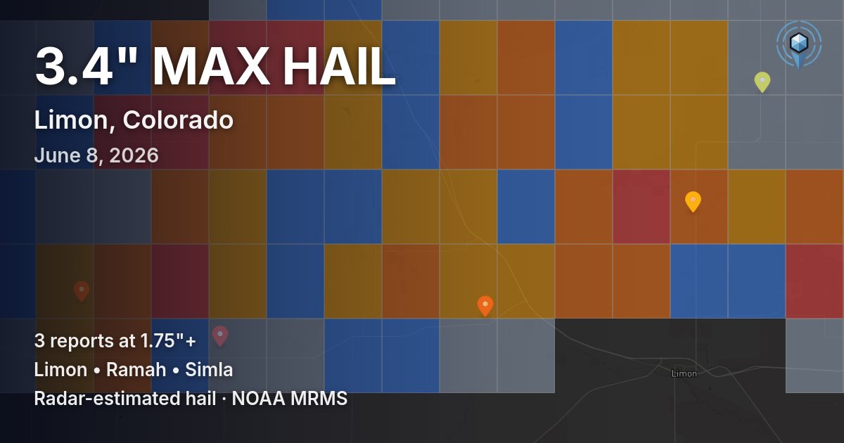 Affected area preview for Limon, CO