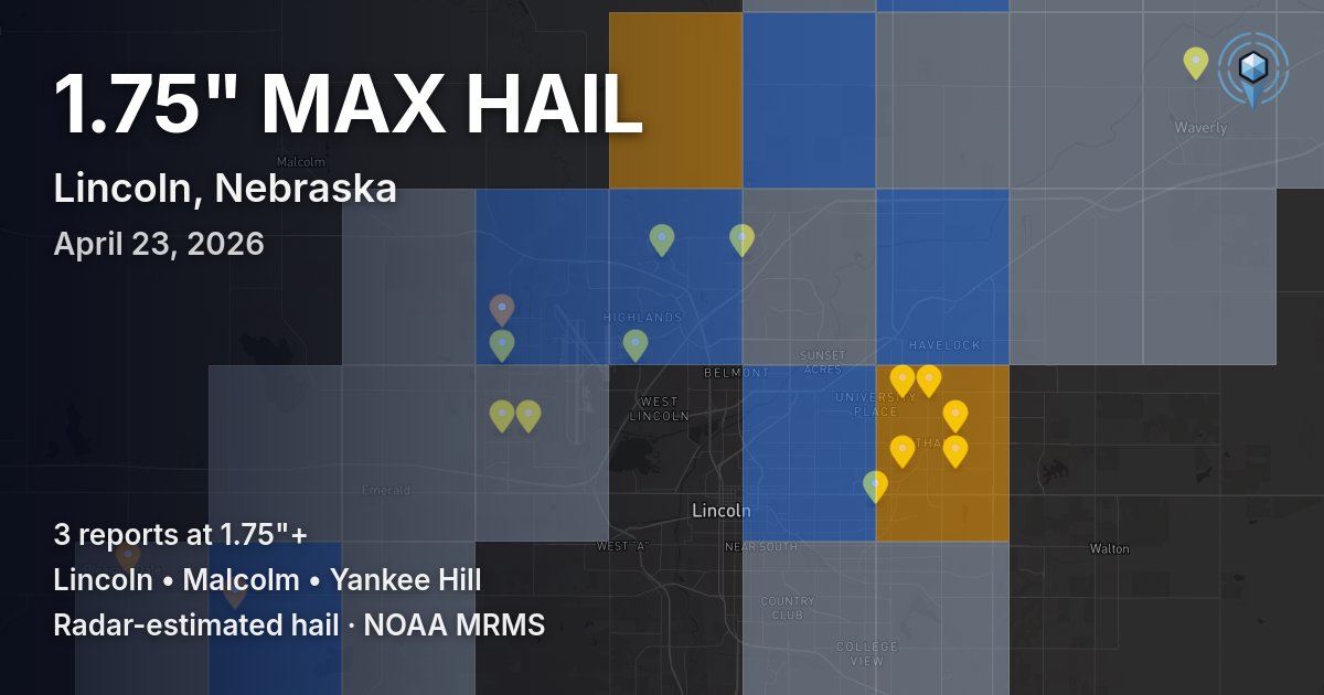 Affected area preview for Lincoln, NE