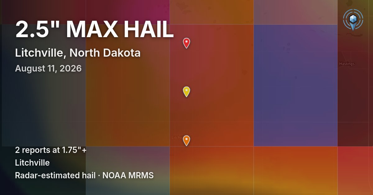 Affected area preview for Litchville, ND