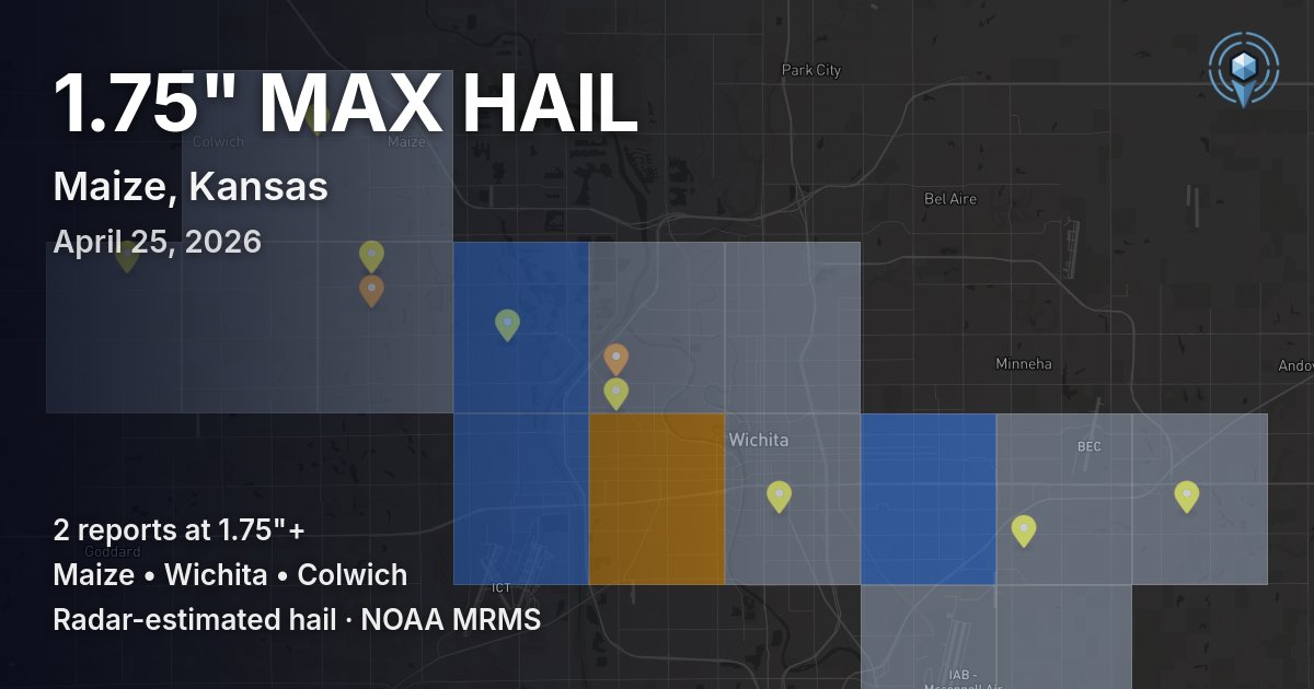Affected area preview for Maize, KS