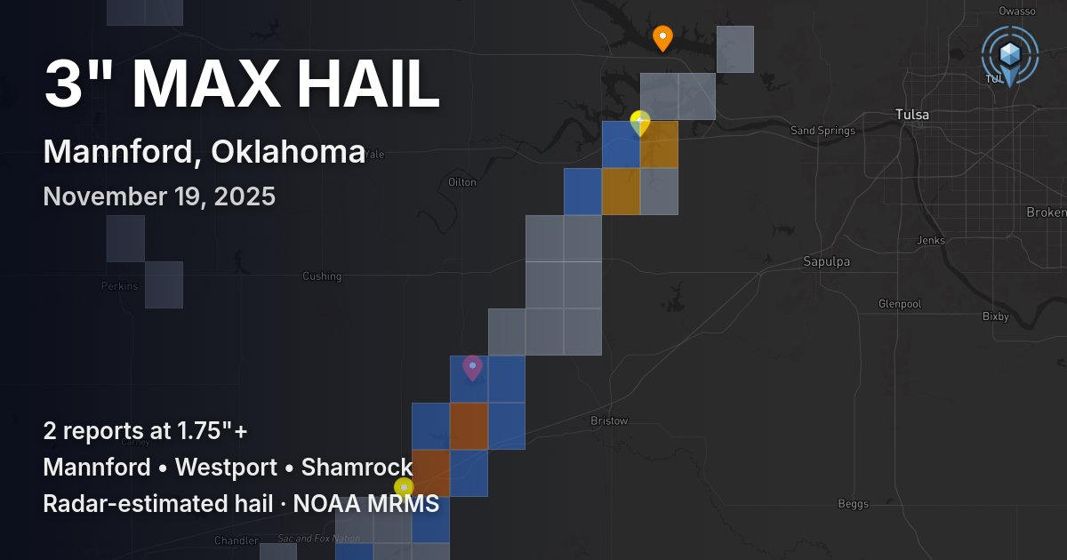 Affected area preview for Mannford, OK