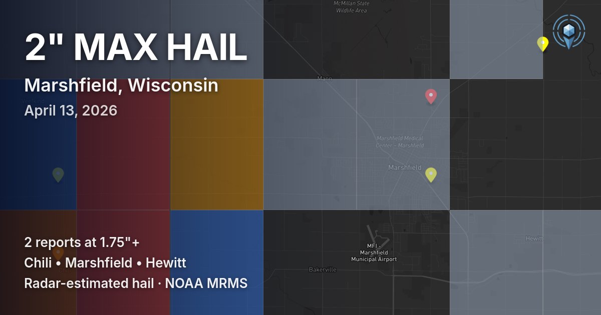 Affected area preview for Marshfield, WI
