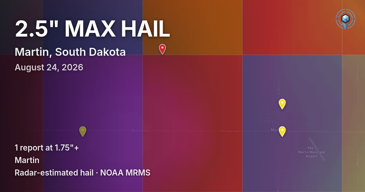 Affected area preview for Martin, SD