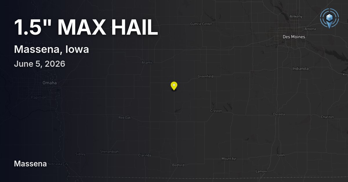 Affected area preview for Massena, IA