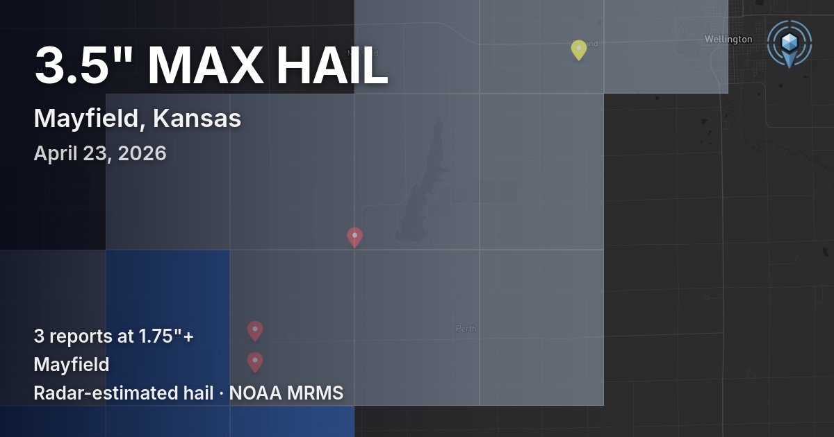 Affected area preview for Mayfield, KS