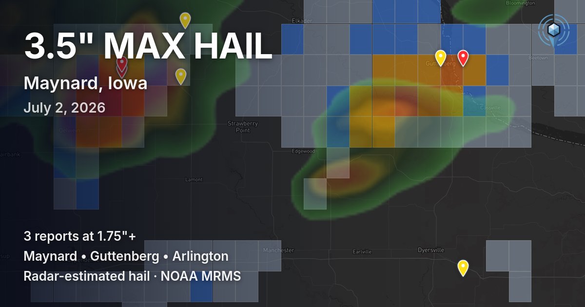 Affected area preview for Maynard, IA
