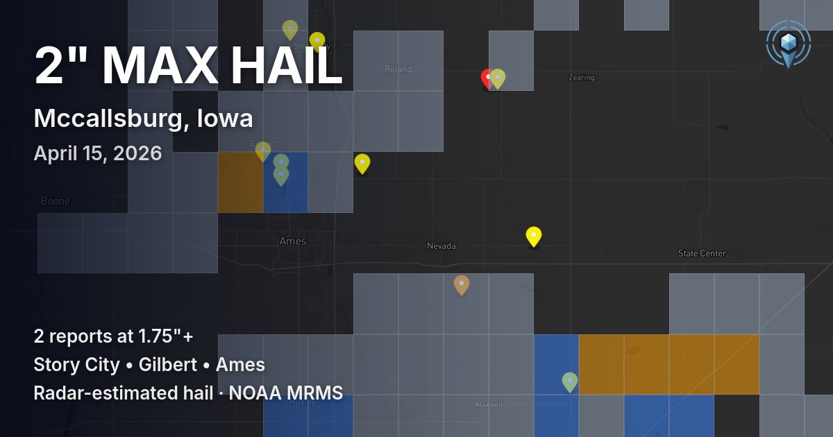 Affected area preview for Mccallsburg, IA