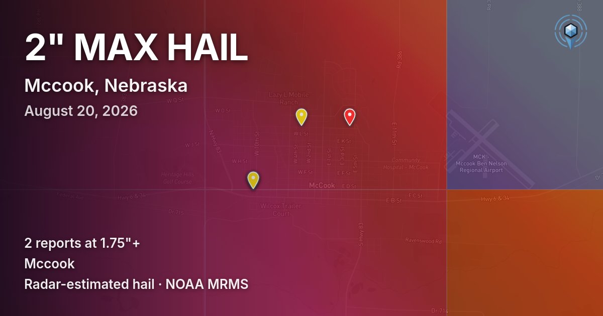 Affected area preview for Mccook, NE