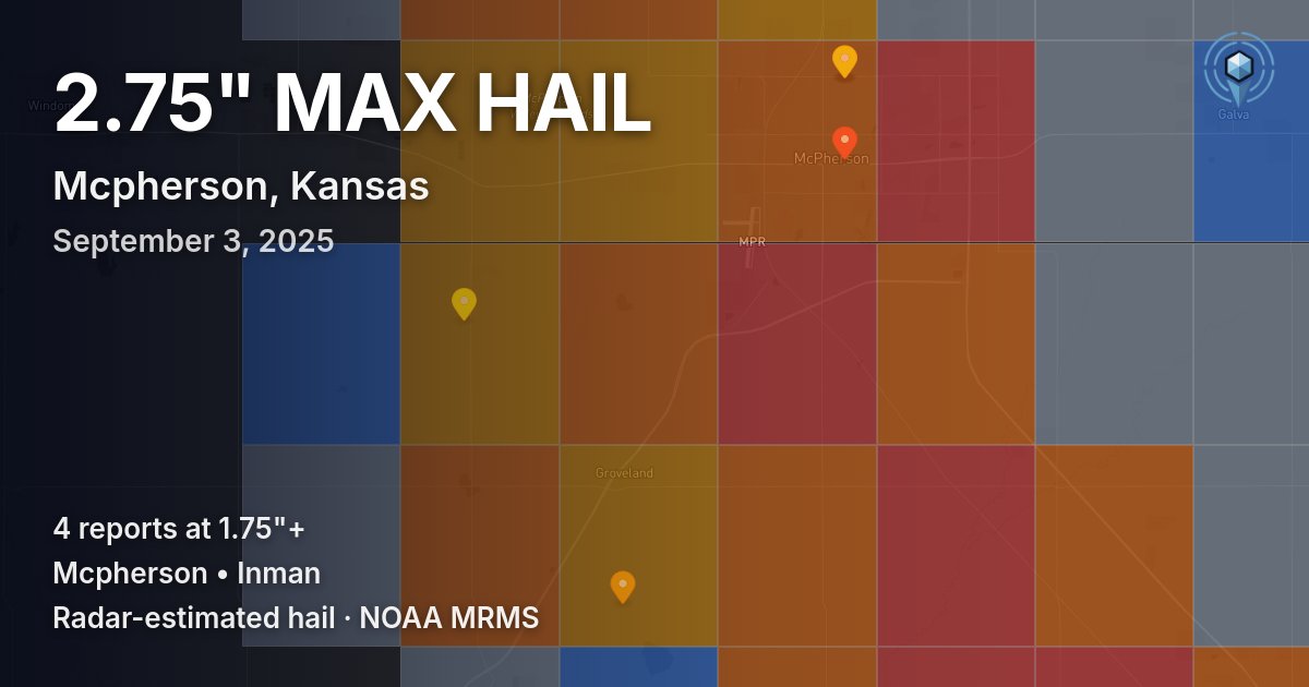 Affected area preview for Mcpherson, KS