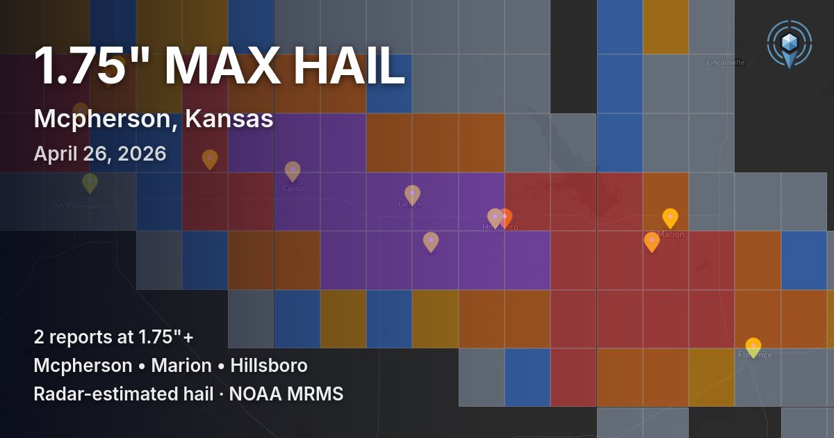 Affected area preview for Mcpherson, KS