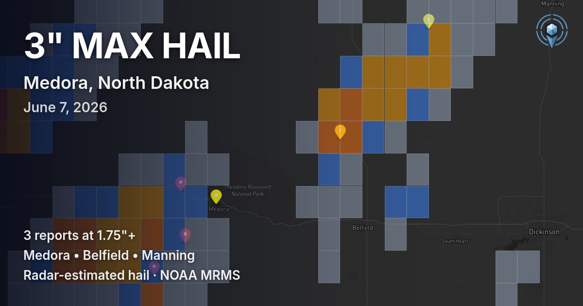 Affected area preview for Medora, ND