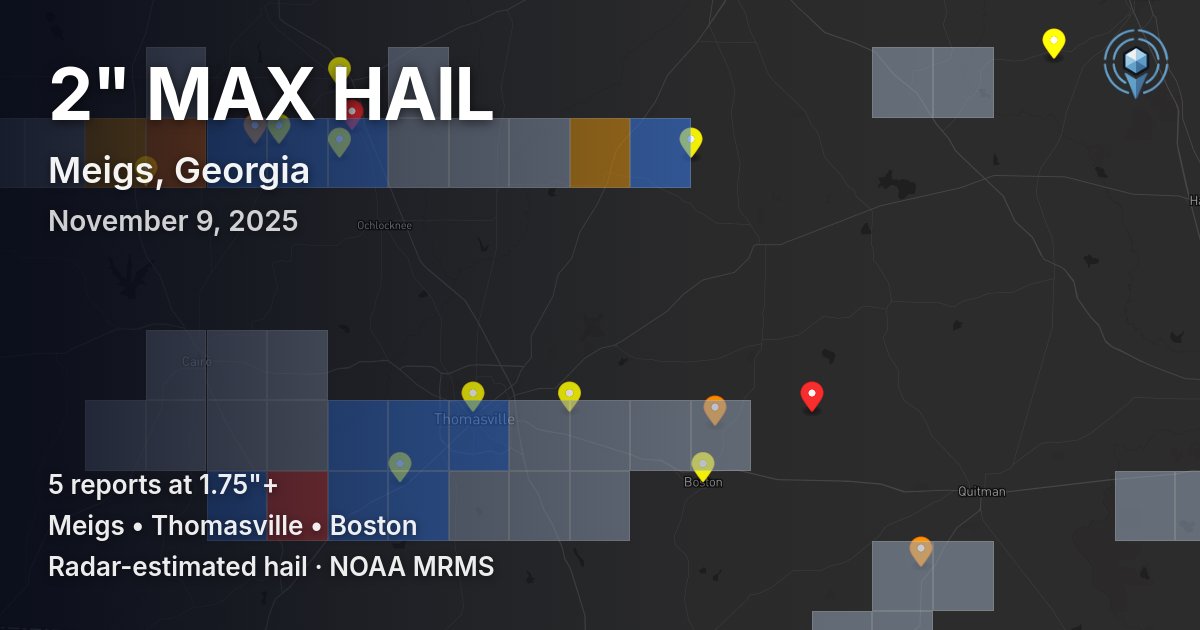 Affected area preview for Meigs, GA