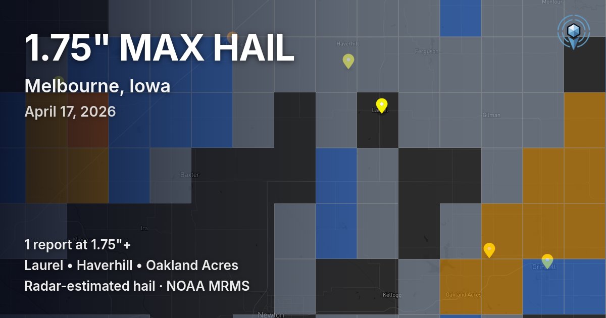 Affected area preview for Melbourne, IA