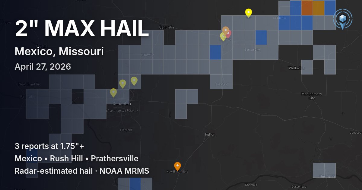 Affected area preview for Mexico, MO