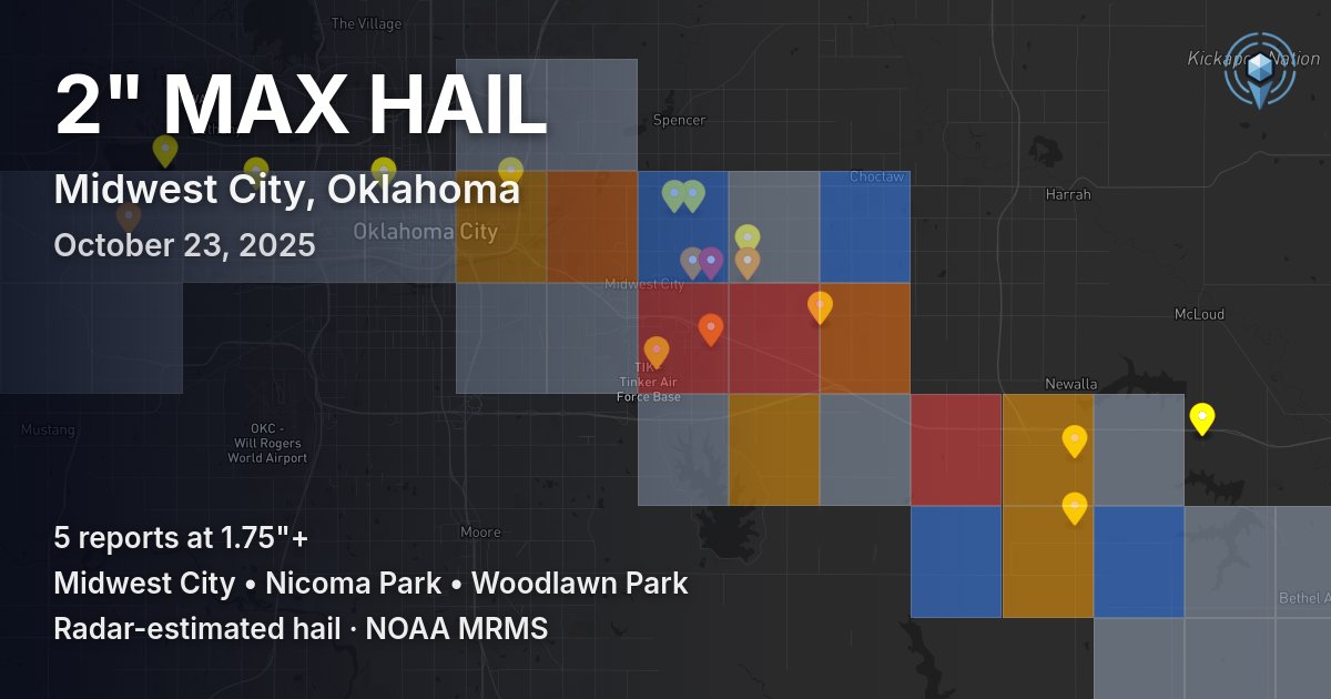 Affected area preview for Midwest City, OK
