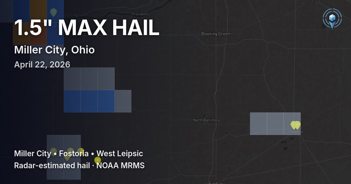 Affected area preview for Miller City, OH