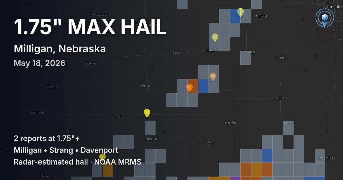 Affected area preview for Milligan, NE