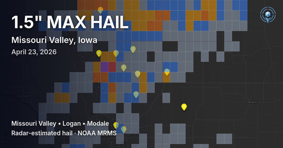 Affected area preview for Missouri Valley, IA