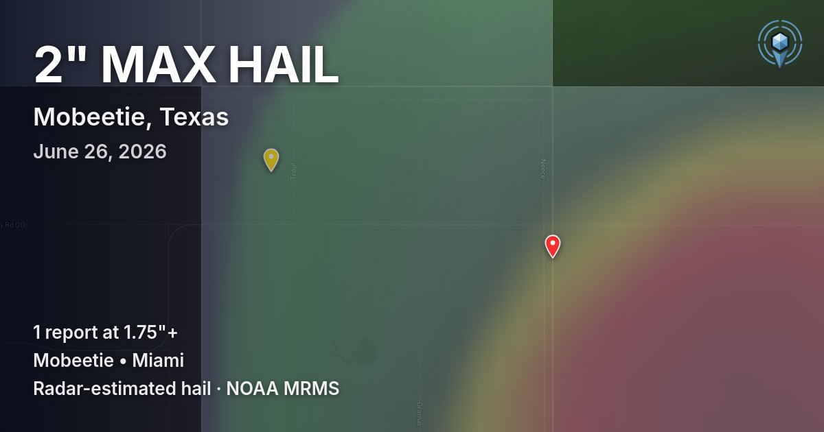 Affected area preview for Mobeetie, TX