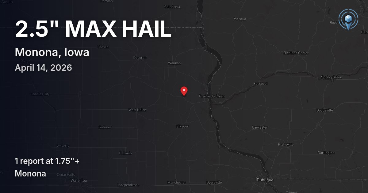 Affected area preview for Monona, IA