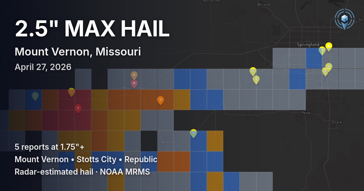 Affected area preview for Mount Vernon, MO