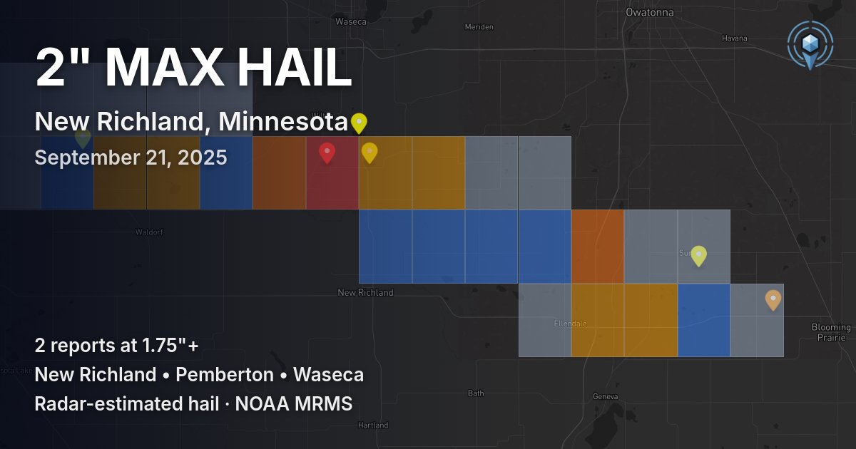 Affected area preview for New Richland, MN