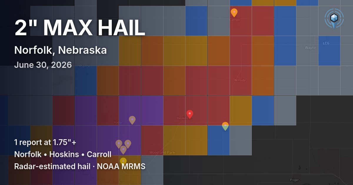 Affected area preview for Norfolk, NE