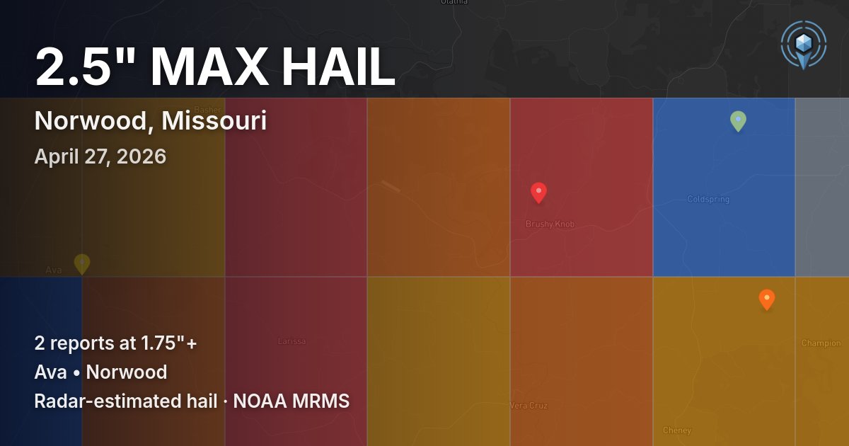 Affected area preview for Norwood, MO