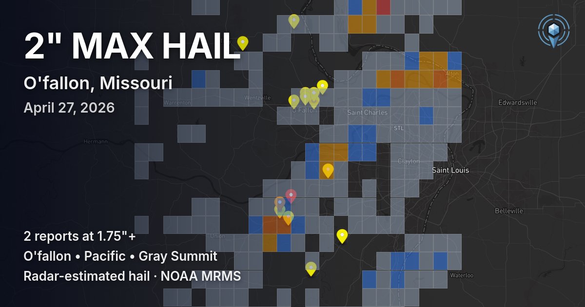 Affected area preview for O'fallon, MO
