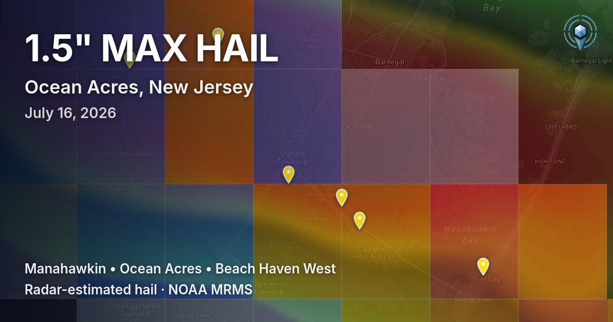Affected area preview for Ocean Acres, NJ