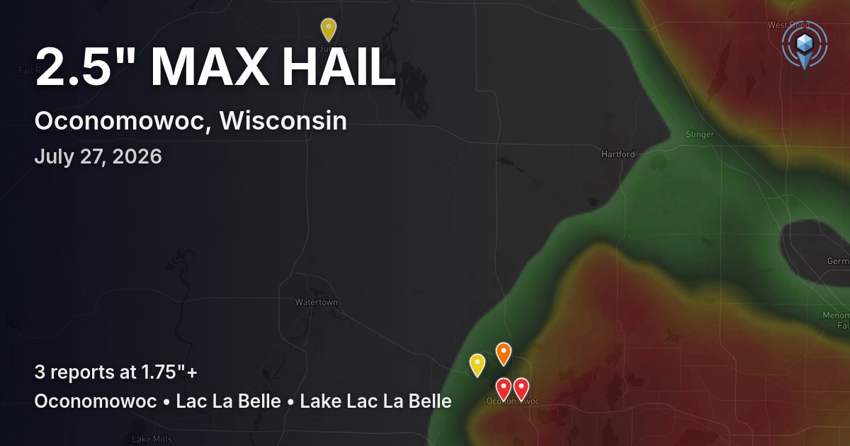 Affected area preview for Oconomowoc, WI